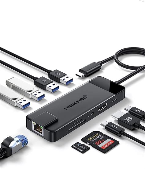 Lemorele USB C Hub USB C Dock 10 In 1 USB C Hub Multiport Adapter