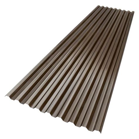 Suntuf 26 In X 6 Ft Corrugated Polycarbonate Roof Panel In Bronze 180075 The Home Depot