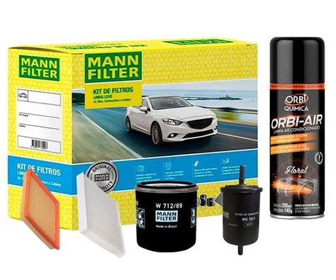 Kit De Filtros Mann Vw Polo Virtus Saveiro Limpa Ar Condicionado