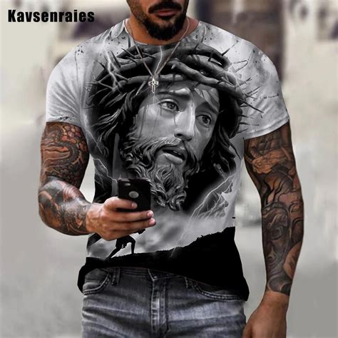 2022 Fashion Sale Jesus Christ 3d Print T Shirt Men Women Summer Hip