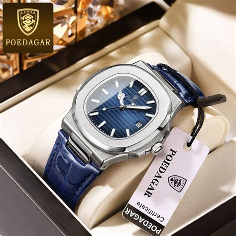 Poedagar Business Mens Watch For Men Waterproof Original Leather