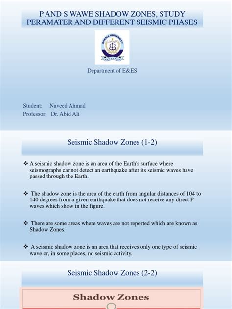 P and S Wave Shadow Zone | PDF | Seismology | Waves