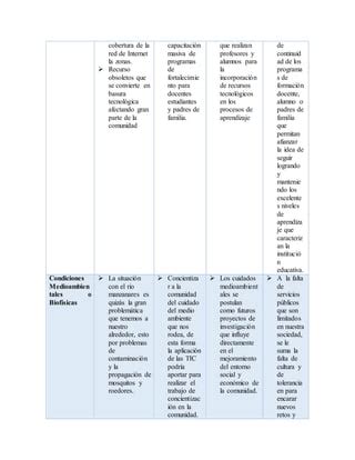 Analisis del Entorno Externo de la Institución Educativa Distrital