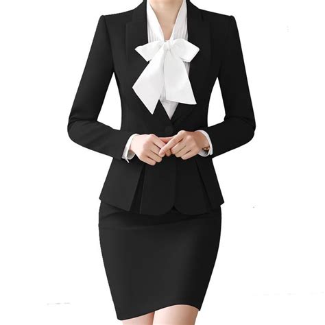 Two Piece Dress Fashion Slim Suit Women Professional Skirt Office