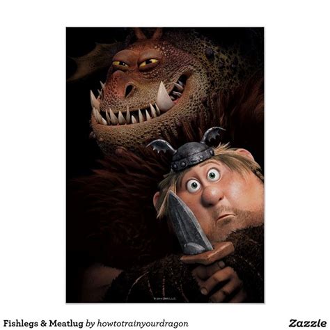 Fishlegs & Meatlug Poster | Zazzle | How train your dragon, How to ...