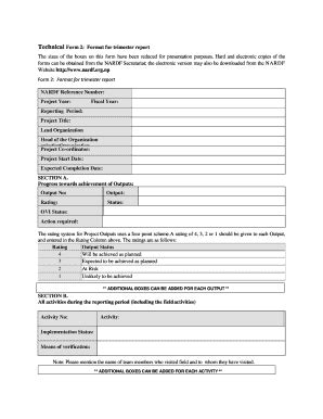 Fillable Online Technical Form Format For Trimester Report Fax Email