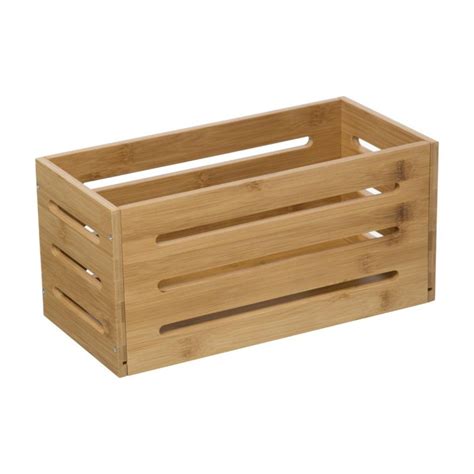 Panier De Rangement Rectangle En Bambou Plein 15x31cm Mixnmodul