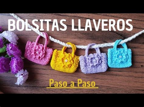 Como tejer Mini Bolsitas Llaveros paso a paso Cordón Rumano Ideas