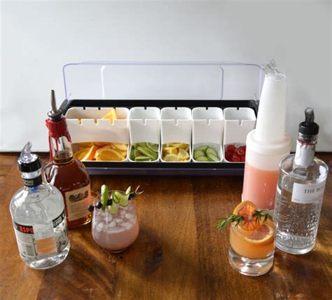 First In First Out Garnish Station™ Bar Condiment Holder With 5