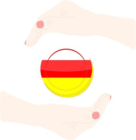 South Ossetia Flag Vector Hand Drawn Georgian Lari Vector Hand Drawn