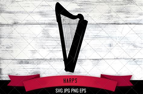 Harp Svg Musical Instrument Svg Graphic By Thesilhouettequeenshop