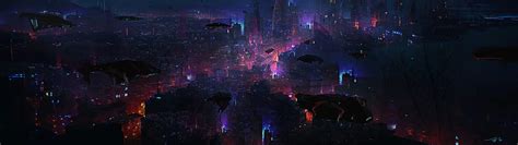 City Cyberpunk Dual Monitor Dual Monitor Hd Wallpaper Pxfuel