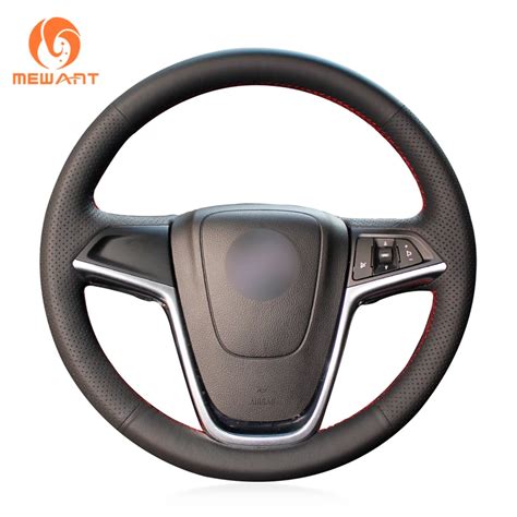 Mewant Black Artificial Leather Car Steering Wheel Cover For Opel Astra