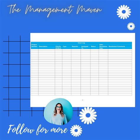 Project Issue Log Excel Template - Etsy