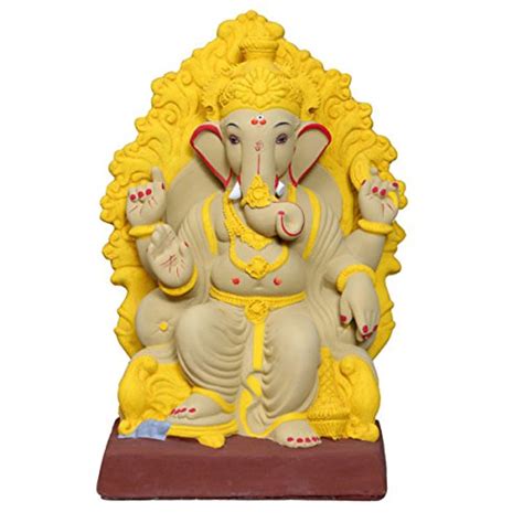 Green Practices Eco Friendly Ganesha Ganesh Idol Ganpati Murti Made Of Shadu Maati No 8