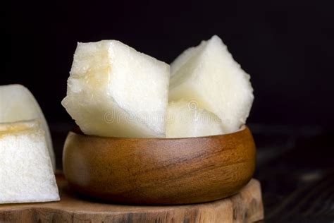 Ripe Yellow Melon Cut Into Pieces And Portions Stock Image Image Of