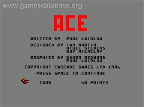 Ace Air Combat Emulator Amstrad Cpc Artwork Title Screen