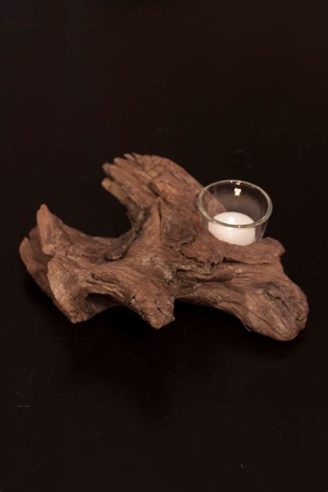 Driftwood Rustic Candle Holder Very Rugged By Crawfordcreekrustics