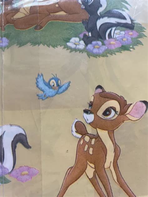 Vtg Bambi Flower Wrapping Paper Disney Babies T Wrap ©walt Disney