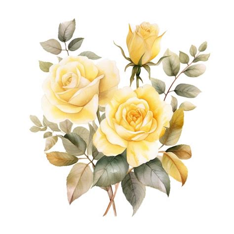 Premium Ai Image There Are Two Yellow Roses With Green Leaves On A