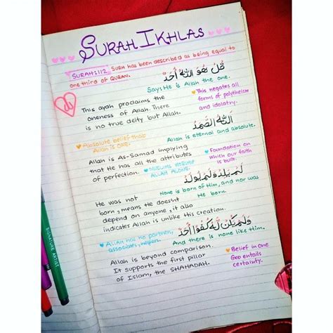 Surah Ikhlas Journal Inspiration Writing Quran Quotes Inspirational