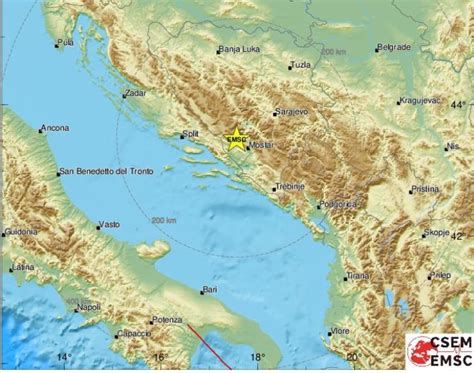Zemljotres Ja Ine Stepeni Pogodio Bih Epicentar U Hercegovini N