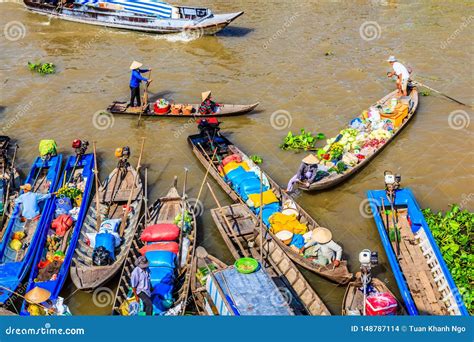 Floating Market In Mekong River South Of Vietnam Editorial Stock Image