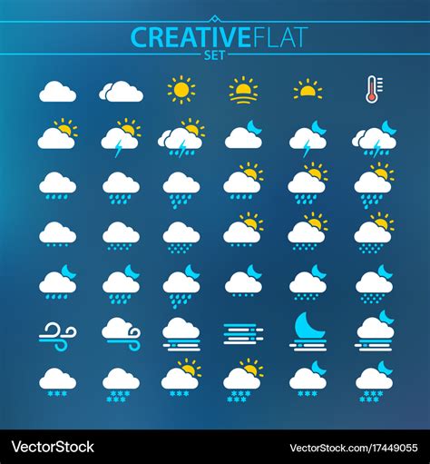 Weather Icons Set Royalty Free Vector Image Vectorstock