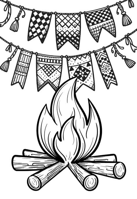 Desenho Da Fogueira De São João