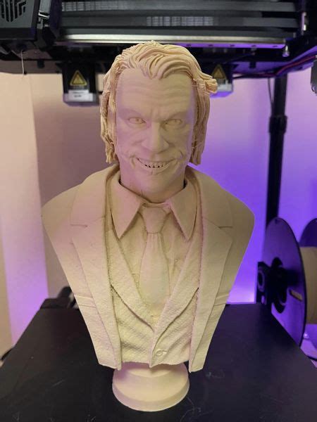 3D Print Joker Heath Ledger Bust Made With Ender 7Cults