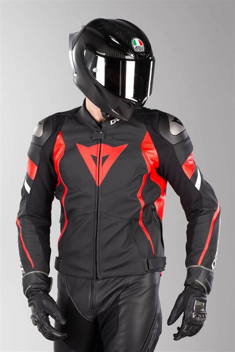 Dainese Avro 4 Leather Jacket Blackredwhite Ab 50271