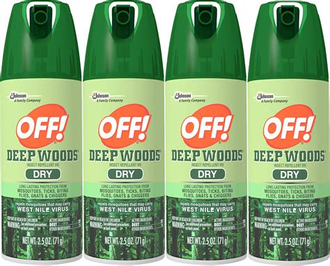 Off Deep Woods Dry Aerosol Insect Repellent 2 5 Ounce 4 Count Health And Household