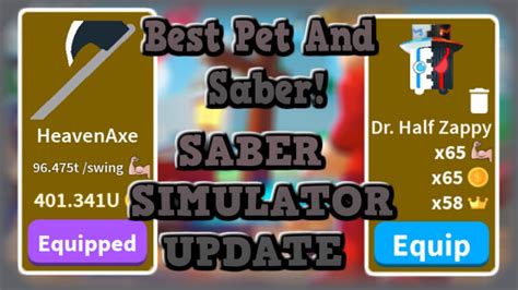 NEW SABER SIMULATOR UPDATE GETTING THE NEW BEST PET NEW CLASSES