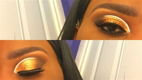 Fall 2017 Gold Glitter Half Cut Crease Eyeshadow Tutorial Youtube