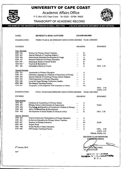 Image Of College Transcript At Terrie Jackson Blog