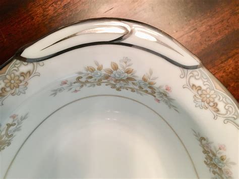 Shabby Chic Vintage Oval Serving Bowl By Noritake Pattern Etsy