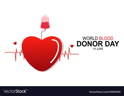 World Blood Donor Day Heart And Blood Drop Concept