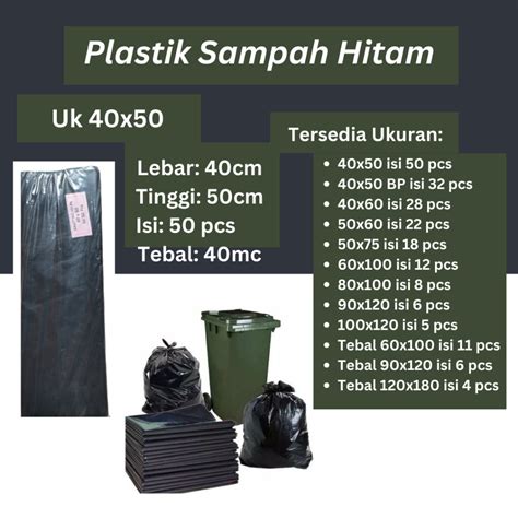 Jual Plastik Sampah Hitam Uk 40x50 Kantong Sampah Hitam Trashbag