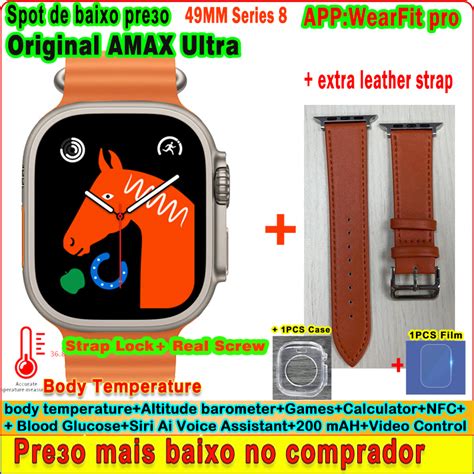 Relógio Original AMAX Ultra Inteligente Siri Série 49MM 8 Altitude NFC