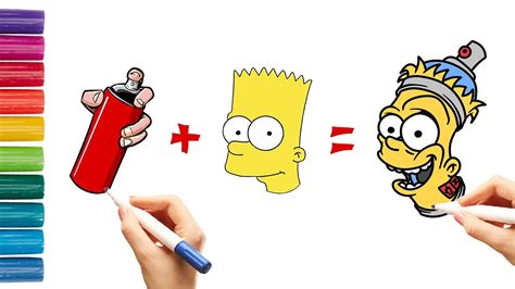 How To Draw BART SPRAY PAINT The Simpsons EASY Step By Step YouTube