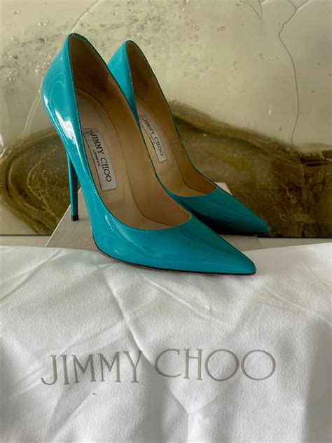 Jimmy Choo Women S Anouk Patent Leather Pumps Teal Si Gem