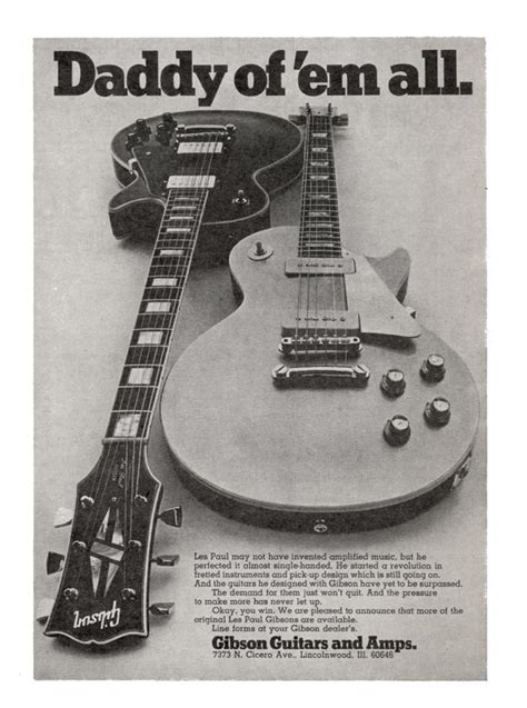 Daddy Of Em All Gibson Advertisement 1969 Vintage Guitar And Bass