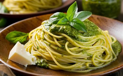 Premium Photo A Vibrant Green Pesto Sauce