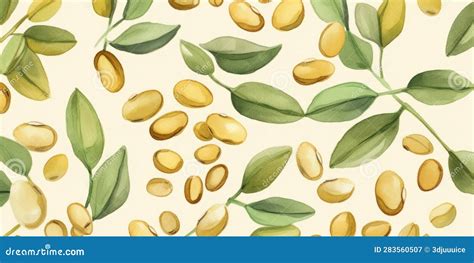 Organic Soybeans Legumes Horizontal Background Royalty Free Stock