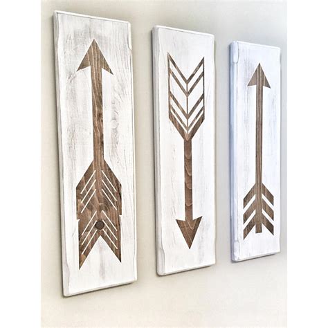 Rustic White Wooden Arrows Piece Set Rustic Decor Farmhouse Decor