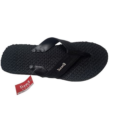 Regular Black Men Rubber Health Hawai Slipper Design Pattern Aqua