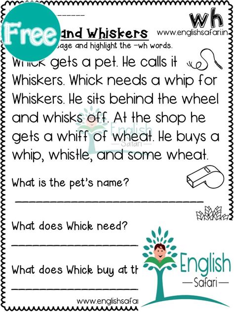 Comprehension Questions For First Grade