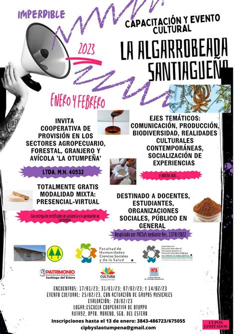 Otumpa Ser Sede De La Capacitaci N Y Evento Cultural La Algarrobeada