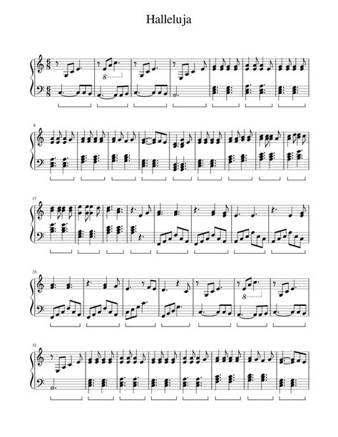 Hallelujah Leonard Cohen Sheet Music For Piano Solo