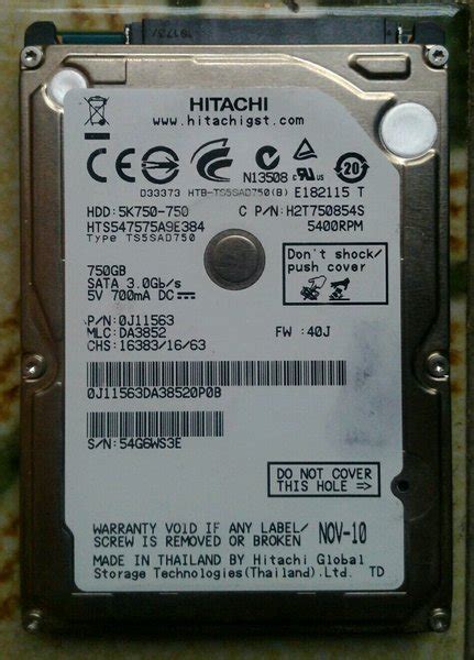 Jual Harddisk Laptop Hitachi Gb Sata Hdd Hard Disk Gb